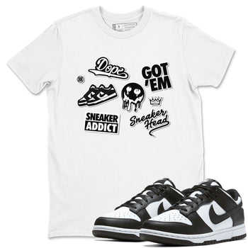 Dunk Low Panda shirt to match jordans Sneakerhead Sticker sneaker tees Dunk Panda SNRT Sneaker Tees unisex cotton White 1 crew neck shirt