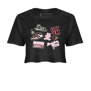 Dunk Valentine's Day shirt to match jordans Sneakerhead Sticker sneaker tees Dunk Valentines Day SNRT Sneaker Tees Sneaker Matching Cotton Shirt Black 2 crop length shirt