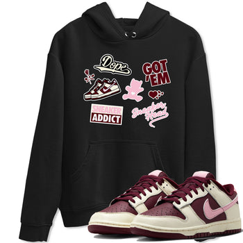 Dunk Valentine's Day shirt to match jordans Sneakerhead Sticker sneaker tees Dunk Valentines Day SNRT Sneaker Tees Sneaker Matching Cotton Shirt unisex cotton Black 1 crew neck shirt