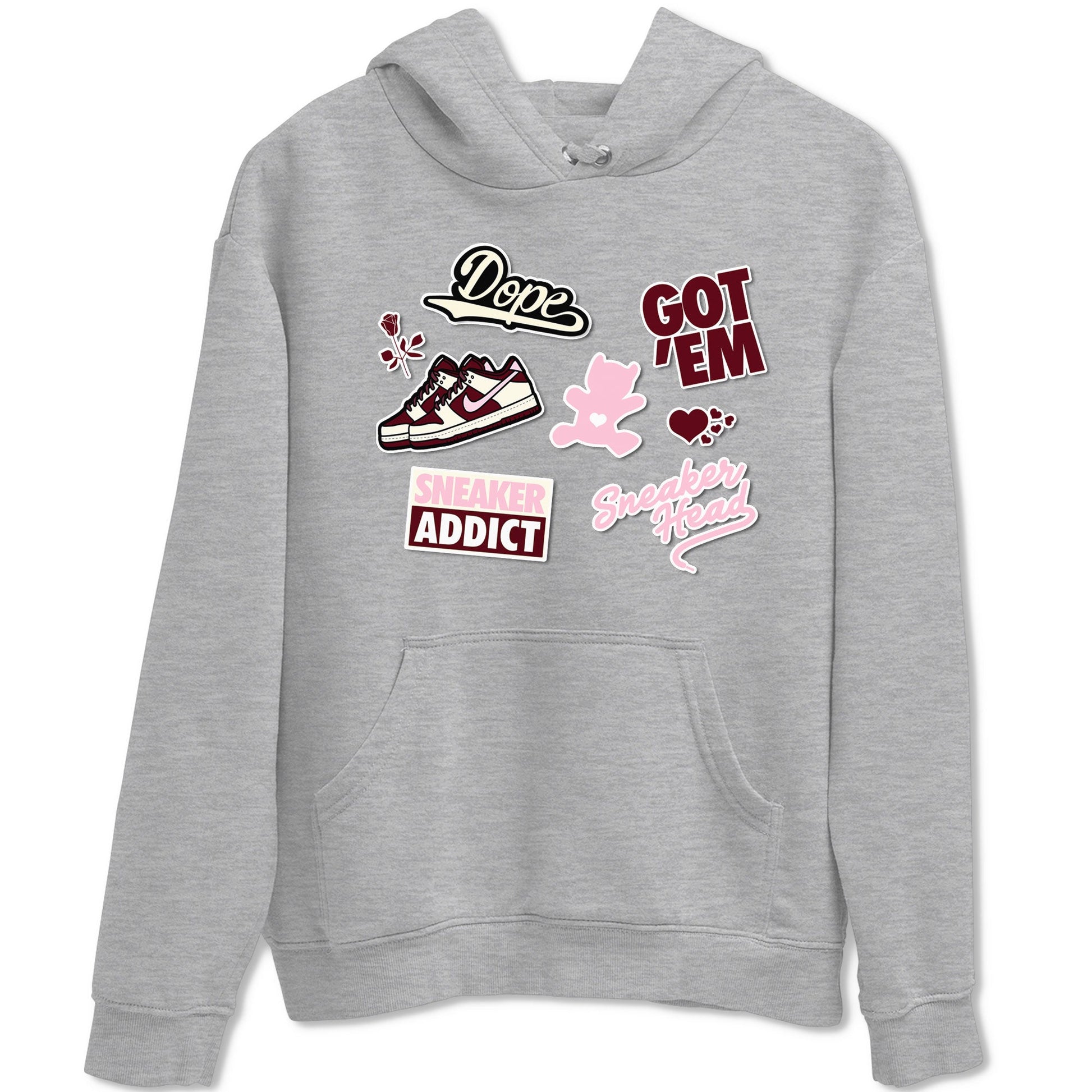 Dunk Valentine's Day shirt to match jordans Sneakerhead Sticker sneaker tees Dunk Valentines Day SNRT Sneaker Tees Sneaker Matching Cotton Shirt unisex cotton Heather Grey 2 crew neck shirt