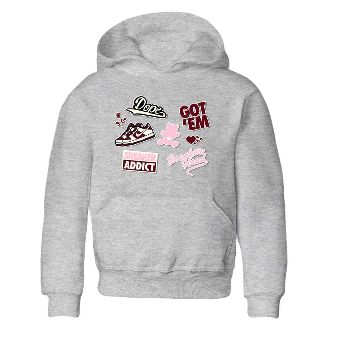 Dunk Valentine's Day shirt to match jordans Sneakerhead Sticker sneaker tees Dunk Valentines Day SNRT Sneaker Tees Sneaker Matching Cotton Shirt baby toddler Heather Grey 2 cotton Shirt