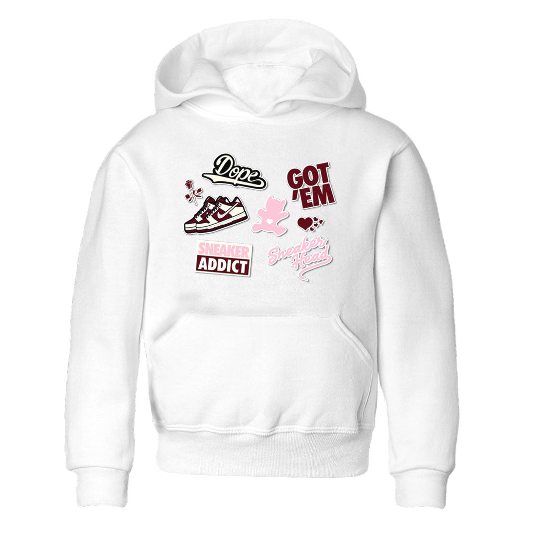 Dunk Valentine's Day shirt to match jordans Sneakerhead Sticker sneaker tees Dunk Valentines Day SNRT Sneaker Tees Sneaker Matching Cotton Shirt baby toddler White 2 cotton Shirt