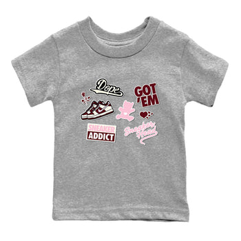 Dunk Valentine's Day shirt to match jordans Sneakerhead Sticker sneaker tees Dunk Valentines Day SNRT Sneaker Tees Sneaker Matching Cotton Shirt baby toddler Heather Grey 2 cotton Shirt