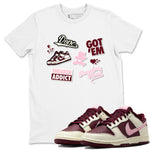 Dunk Valentine's Day shirt to match jordans Sneakerhead Sticker sneaker tees Dunk Valentines Day SNRT Sneaker Tees Sneaker Matching Cotton Shirt unisex cotton White 1 crew neck shirt