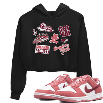 Dunk Low Valentines Day shirt to match jordans Sneakerhead Sticker sneaker tees Dunk Valentine's Day SNRT Sneaker Tees Sneaker Matching Cotton Shirt Black 1 crop length shirt