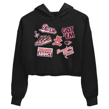 Dunk Low Valentines Day shirt to match jordans Sneakerhead Sticker sneaker tees Dunk Valentine's Day SNRT Sneaker Tees Sneaker Matching Cotton Shirt Black 2 crop length shirt