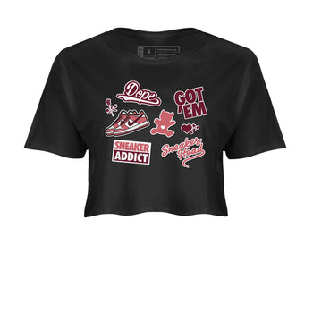 Dunk Low Valentines Day shirt to match jordans Sneakerhead Sticker sneaker tees Dunk Valentine's Day SNRT Sneaker Tees Sneaker Matching Cotton Shirt Black 2 crop length shirt