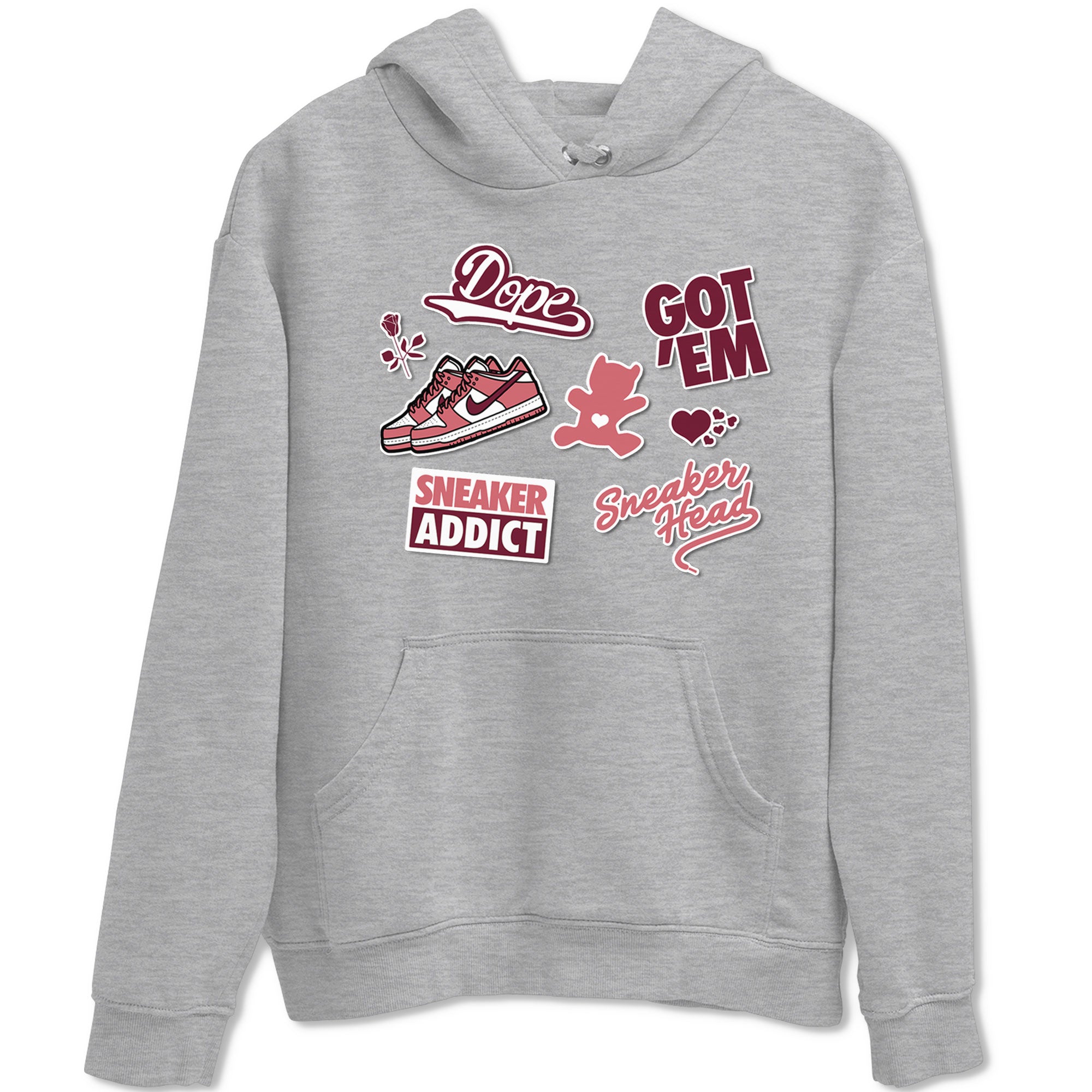 Dunk Low Valentines Day shirt to match jordans Sneakerhead Sticker sneaker tees Dunk Valentine's Day SNRT Sneaker Tees Sneaker Matching Cotton Shirt unisex cotton Heather Grey 2 crew neck shirt