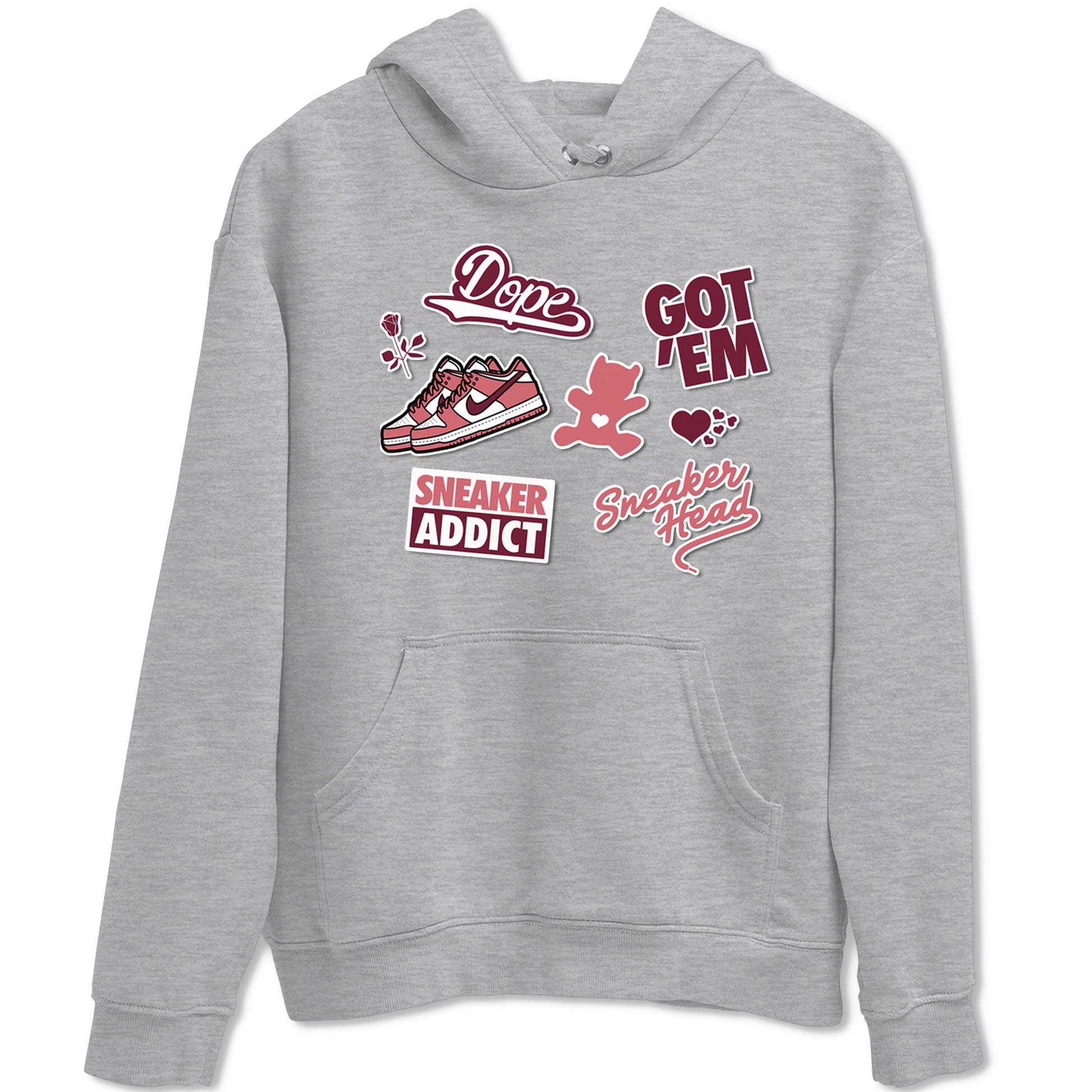 Dunk Low Valentines Day shirt to match jordans Sneakerhead Sticker sneaker tees Dunk Valentine's Day SNRT Sneaker Tees Sneaker Matching Cotton Shirt unisex cotton Heather Grey 2 crew neck shirt
