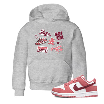 Dunk Low Valentines Day shirt to match jordans Sneakerhead Sticker sneaker tees Dunk Valentine's Day SNRT Sneaker Tees Sneaker Matching Cotton Shirt baby toddler Heather Grey 1 cotton Shirt