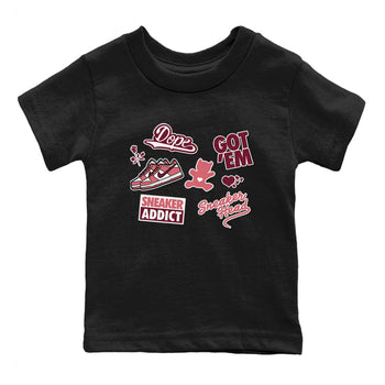 Dunk Low Valentines Day shirt to match jordans Sneakerhead Sticker sneaker tees Dunk Valentine's Day SNRT Sneaker Tees Sneaker Matching Cotton Shirt baby toddler Black 2 cotton Shirt