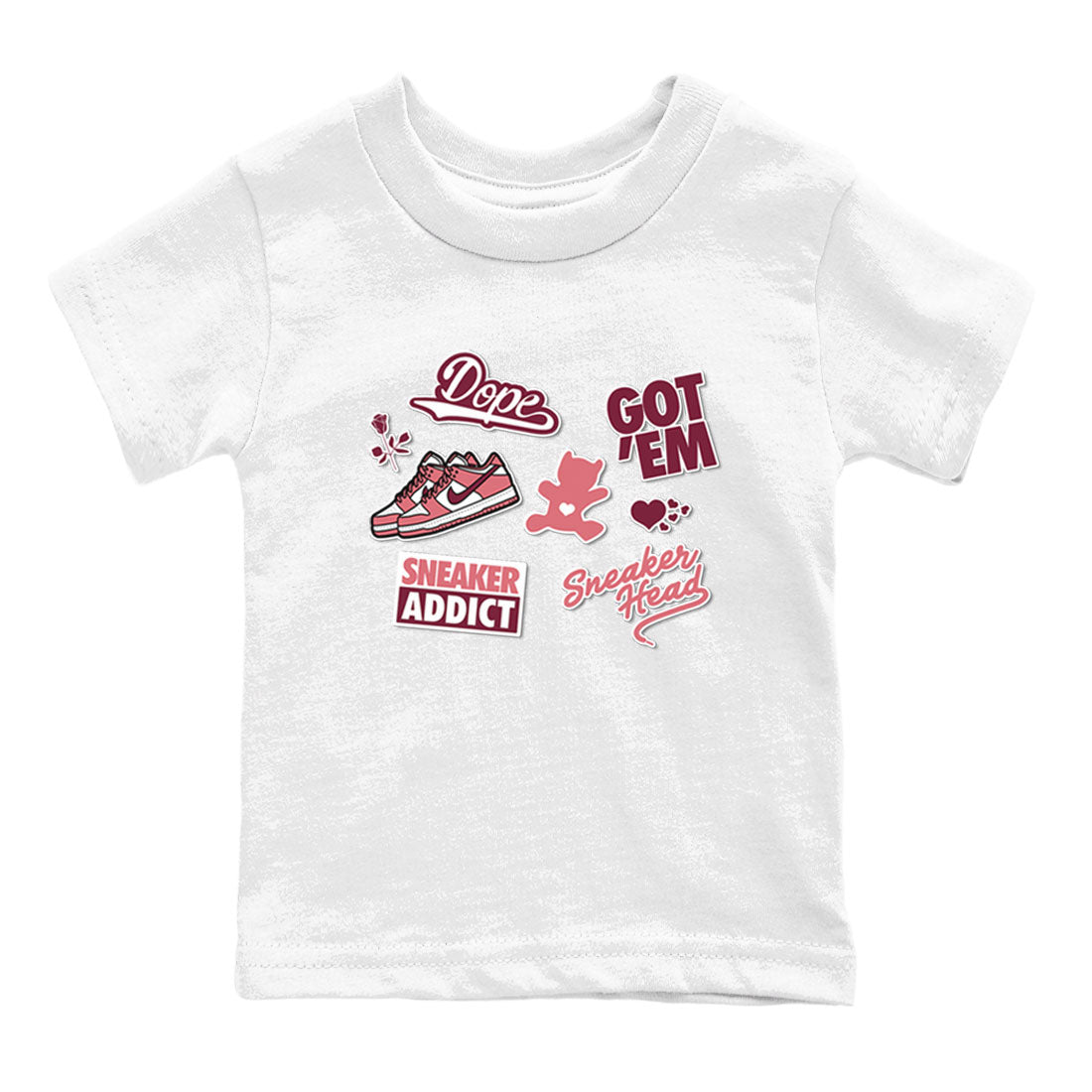Dunk Low Valentines Day shirt to match jordans Sneakerhead Sticker sneaker tees Dunk Valentine's Day SNRT Sneaker Tees Sneaker Matching Cotton Shirt baby toddler White 2 cotton Shirt
