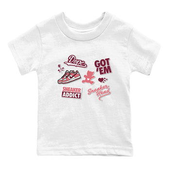 Dunk Low Valentines Day shirt to match jordans Sneakerhead Sticker sneaker tees Dunk Valentine's Day SNRT Sneaker Tees Sneaker Matching Cotton Shirt baby toddler White 2 cotton Shirt