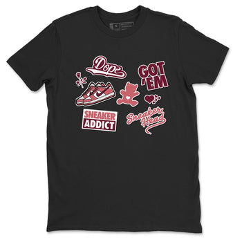 Dunk Low Valentines Day shirt to match jordans Sneakerhead Sticker sneaker tees Dunk Valentine's Day SNRT Sneaker Tees Sneaker Matching Cotton Shirt unisex cotton Black 2 crew neck shirt