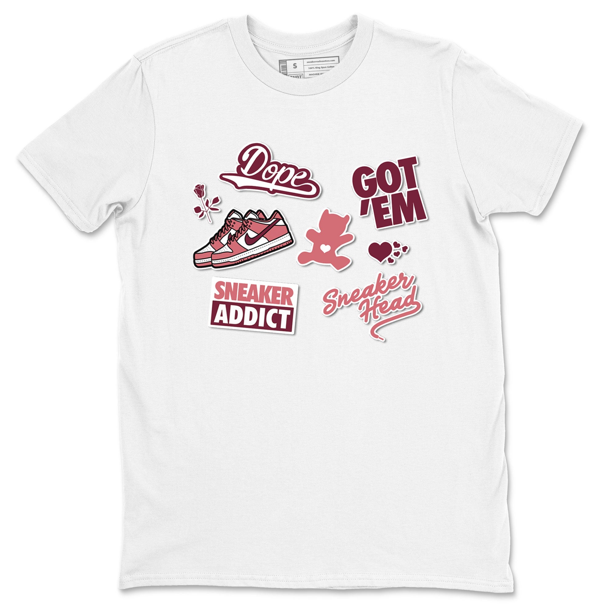 Dunk Low Valentines Day shirt to match jordans Sneakerhead Sticker sneaker tees Dunk Valentine's Day SNRT Sneaker Tees Sneaker Matching Cotton Shirt unisex cotton White 2 crew neck shirt