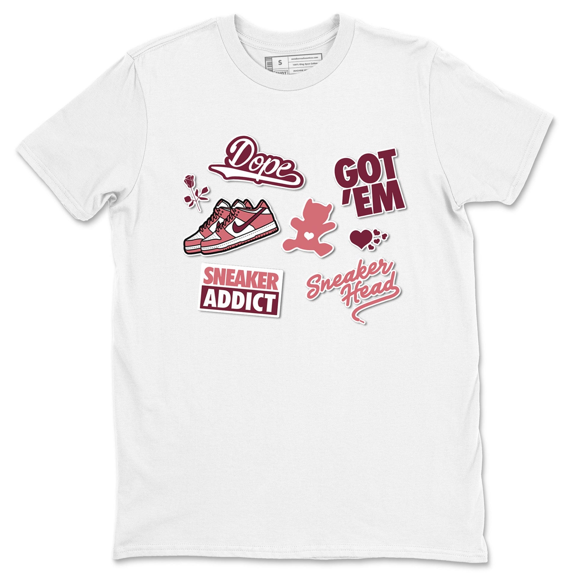 Dunk Low Valentines Day shirt to match jordans Sneakerhead Sticker sneaker tees Dunk Valentine's Day SNRT Sneaker Tees Sneaker Matching Cotton Shirt unisex cotton White 2 crew neck shirt