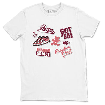 Dunk Low Valentines Day shirt to match jordans Sneakerhead Sticker sneaker tees Dunk Valentine's Day SNRT Sneaker Tees Sneaker Matching Cotton Shirt unisex cotton White 2 crew neck shirt