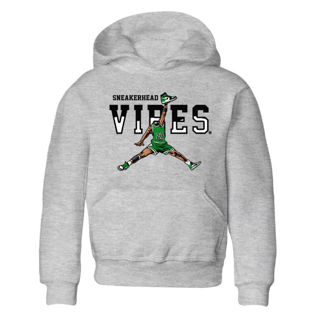 Air Jordan 1 Celtics Sneaker Match Tees Sneakerhead Vibes Sneaker Tees Air Jordan 1 Retro Celtics Sneaker Release Tees Kids Shirts Heather Grey 2