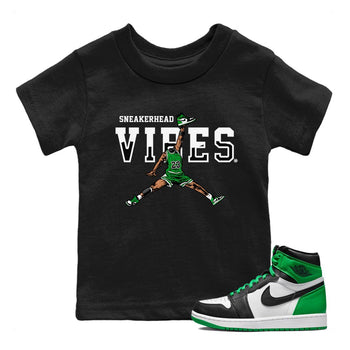 Air Jordan 1 Celtics Sneaker Match Tees Sneakerhead Vibes Sneaker Tees Air Jordan 1 Retro Celtics Sneaker Release Tees Kids Shirts Black 1