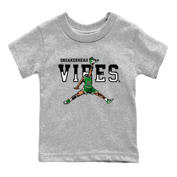 Air Jordan 1 Celtics Sneaker Match Tees Sneakerhead Vibes Sneaker Tees Air Jordan 1 Retro Celtics Sneaker Release Tees Kids Shirts Heather Grey 2