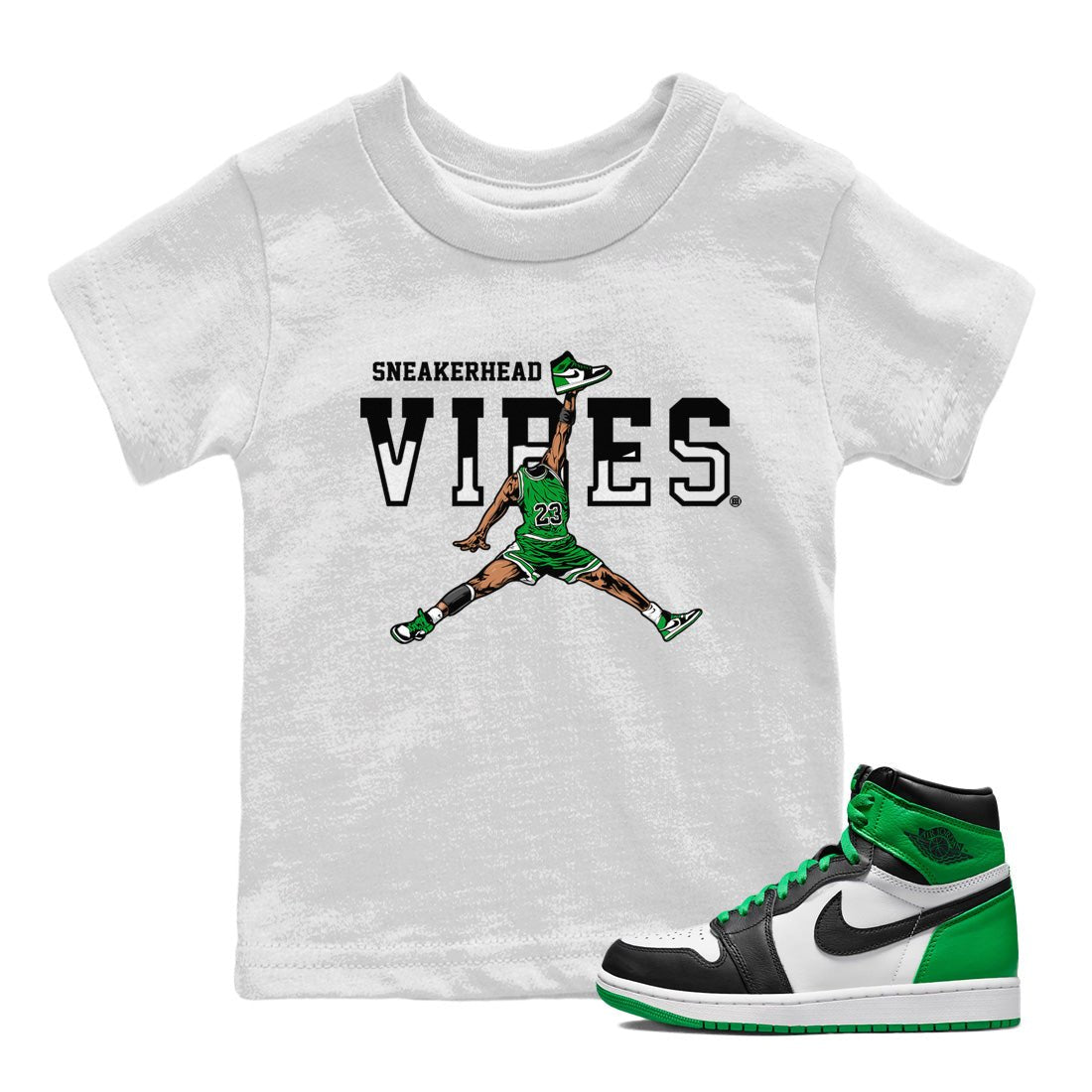 Air Jordan 1 Celtics Sneaker Match Tees Sneakerhead Vibes Sneaker Tees Air Jordan 1 Retro Celtics Sneaker Release Tees Kids Shirts White 1
