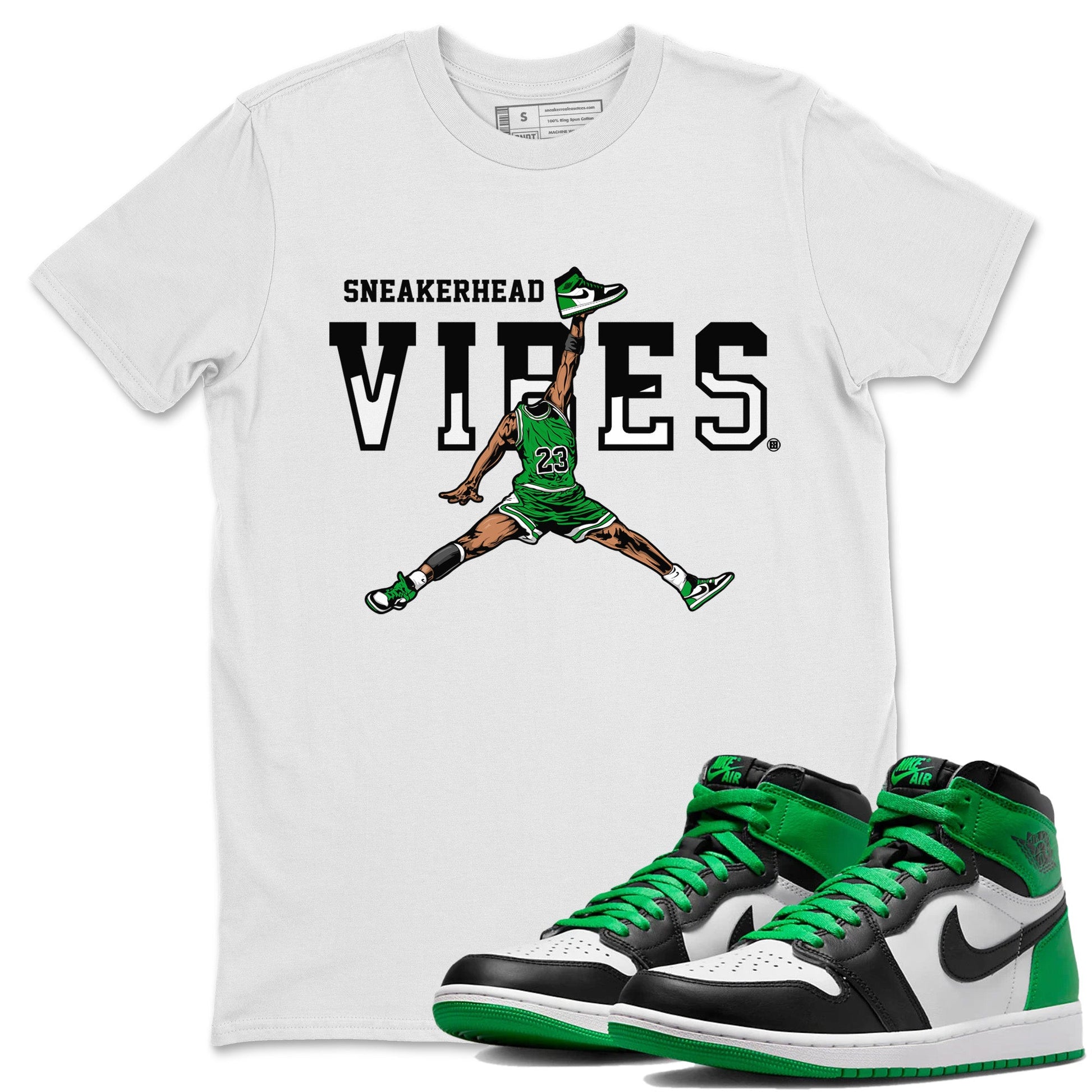 Air Jordan 1 Celtics Sneaker Match Tees Sneakerhead Vibes Sneaker Tees Air Jordan 1 Retro Celtics Sneaker Release Tees Unisex Shirts White 1