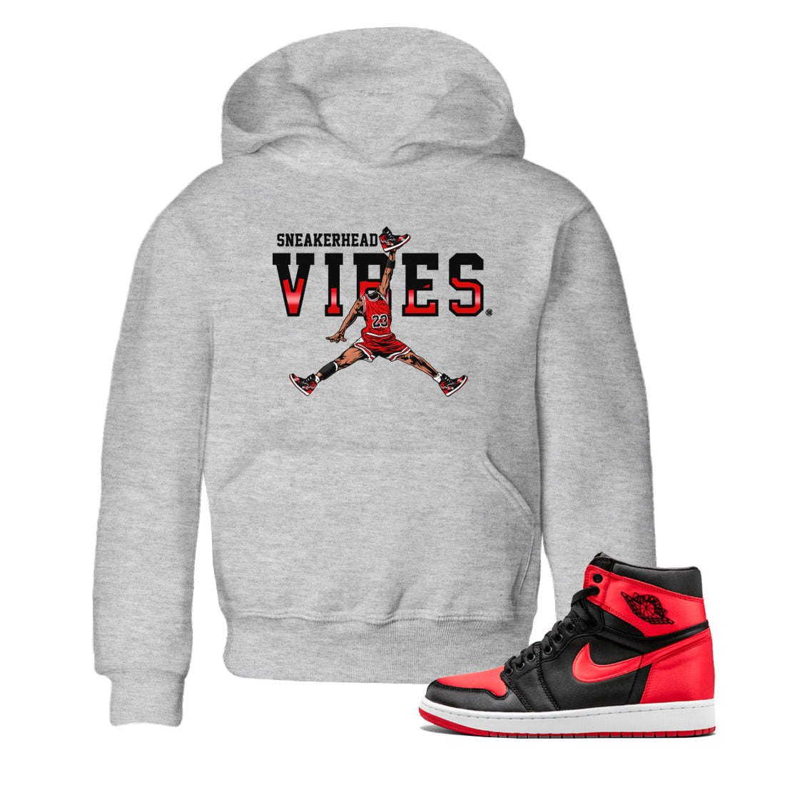 Air Jordan 1 Satin Bred shirt to match jordans Sneakerhead Vibes sneaker tees Air Jordan 1 Retro Satin Bred SNRT Sneaker Release Tees Baby Toddler Heather Grey 1 T-Shirt
