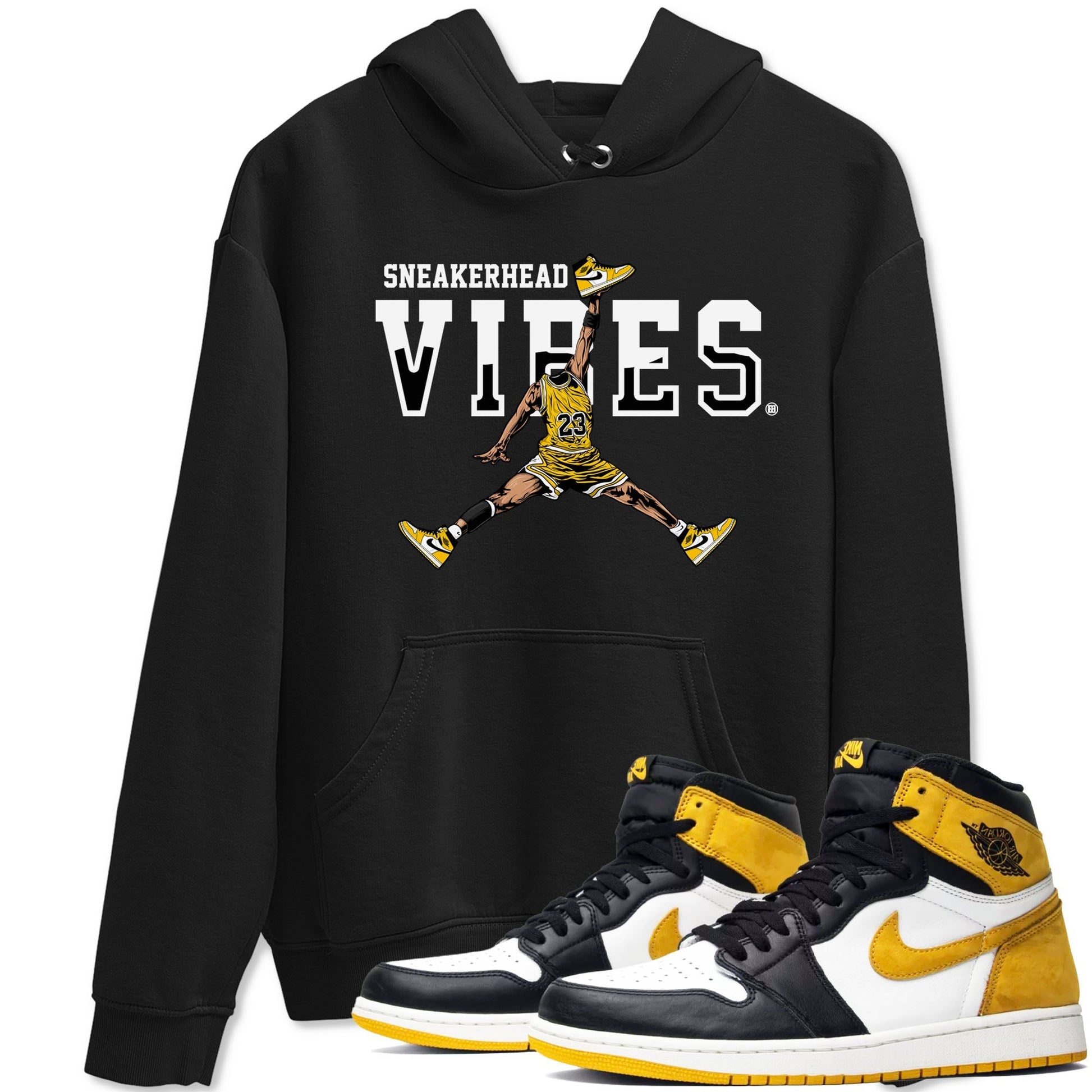 1s Yellow Ochre shirt to match jordans Sneakerhead Vibes sneaker tees streetwear brand Air Jordan 1 High OG Yellow Ochre SNRT Sneaker Release Tees unisex cotton Black 1 crew neck shirt