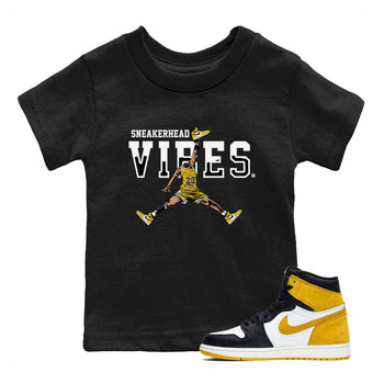 1s Yellow Ochre shirt to match jordans Sneakerhead Vibes sneaker tees streetwear brand Air Jordan 1 High OG Yellow Ochre SNRT sneaker release tees baby toddler Black 1 cotton Shirt