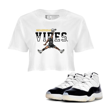 AJ11 Gratitude sneaker shirt to match jordans Sneakerhead Vibes sneaker tees Air Jordan 11 Gratitude SNRT Sneaker Release Tees White 1 Crop T-Shirt