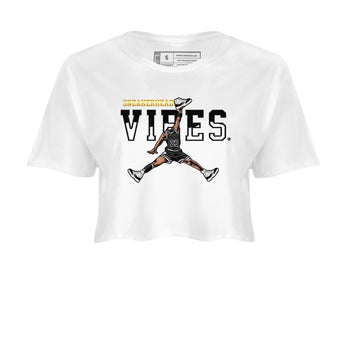 AJ11 Gratitude sneaker shirt to match jordans Sneakerhead Vibes sneaker tees Air Jordan 11 Gratitude SNRT Sneaker Release Tees White 2 Crop T-Shirt