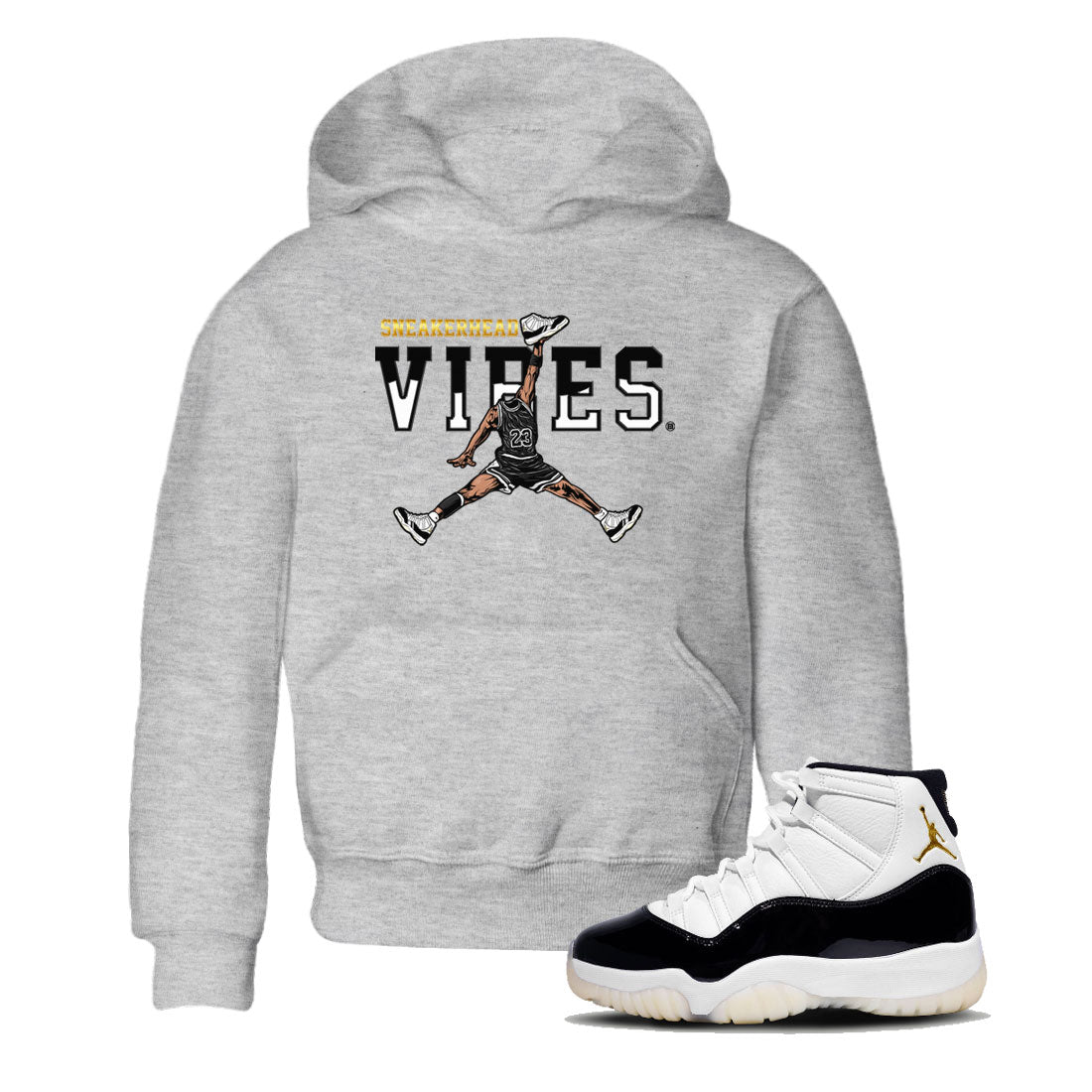 AJ11 Gratitude sneaker shirt to match jordans Sneakerhead Vibes sneaker tees Air Jordan 11 Gratitude SNRT Sneaker Release Tees Baby Toddler Heather Grey 1 T-Shirt