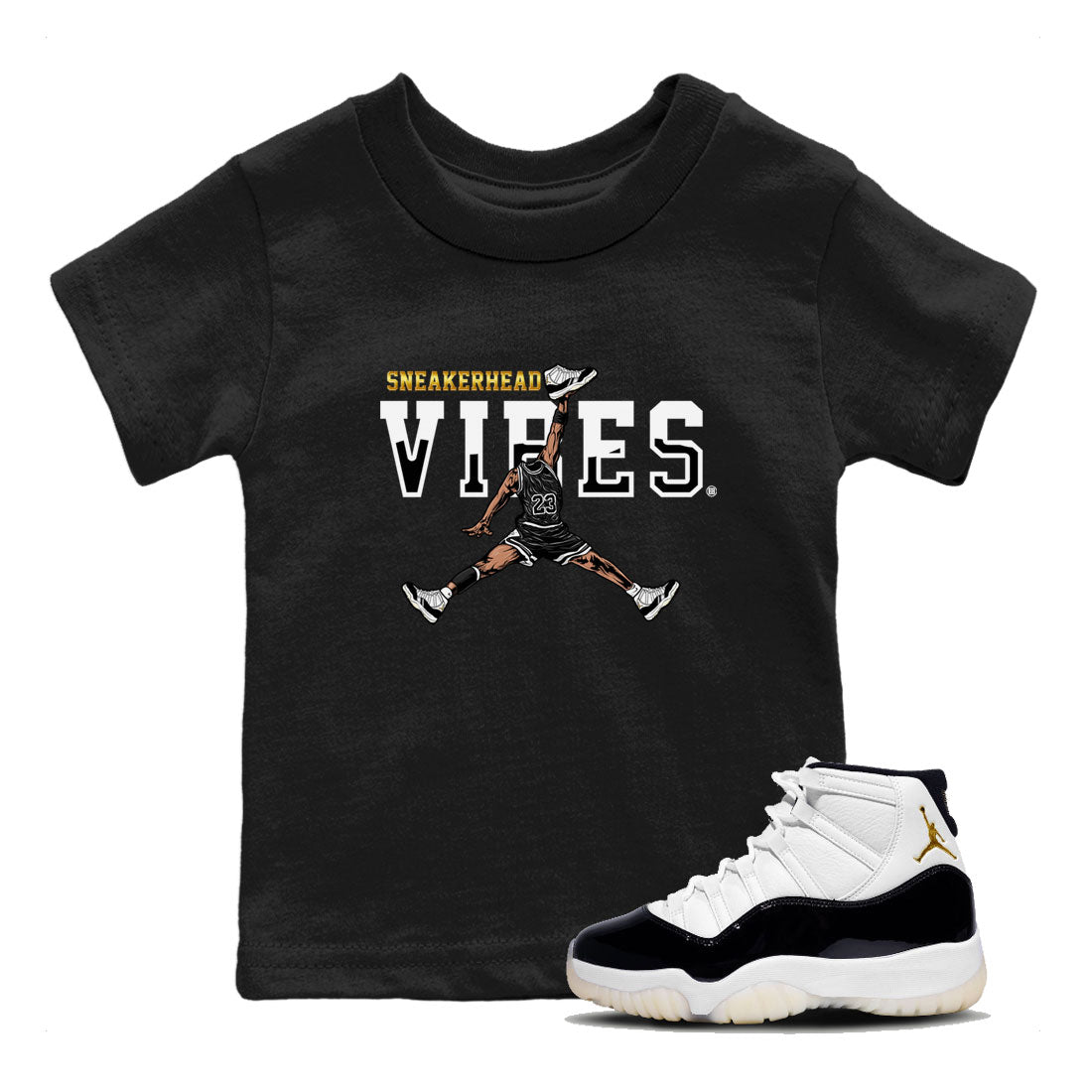 AJ11 Gratitude sneaker shirt to match jordans Sneakerhead Vibes sneaker tees Air Jordan 11 Gratitude SNRT Sneaker Release Tees Baby Toddler Black 1 T-Shirt