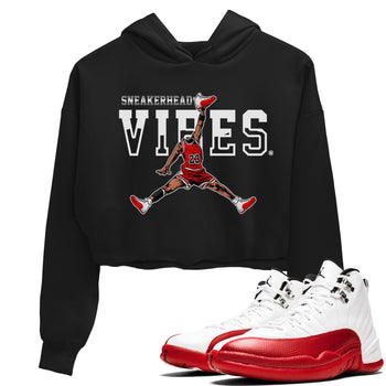 12s Cherry Sneaker Match Tees Jumpman Sneakerhead Vibes Sneaker Tees Air Jordan 12 Cherry Sneaker Release Tees Women's Shirts Black 1