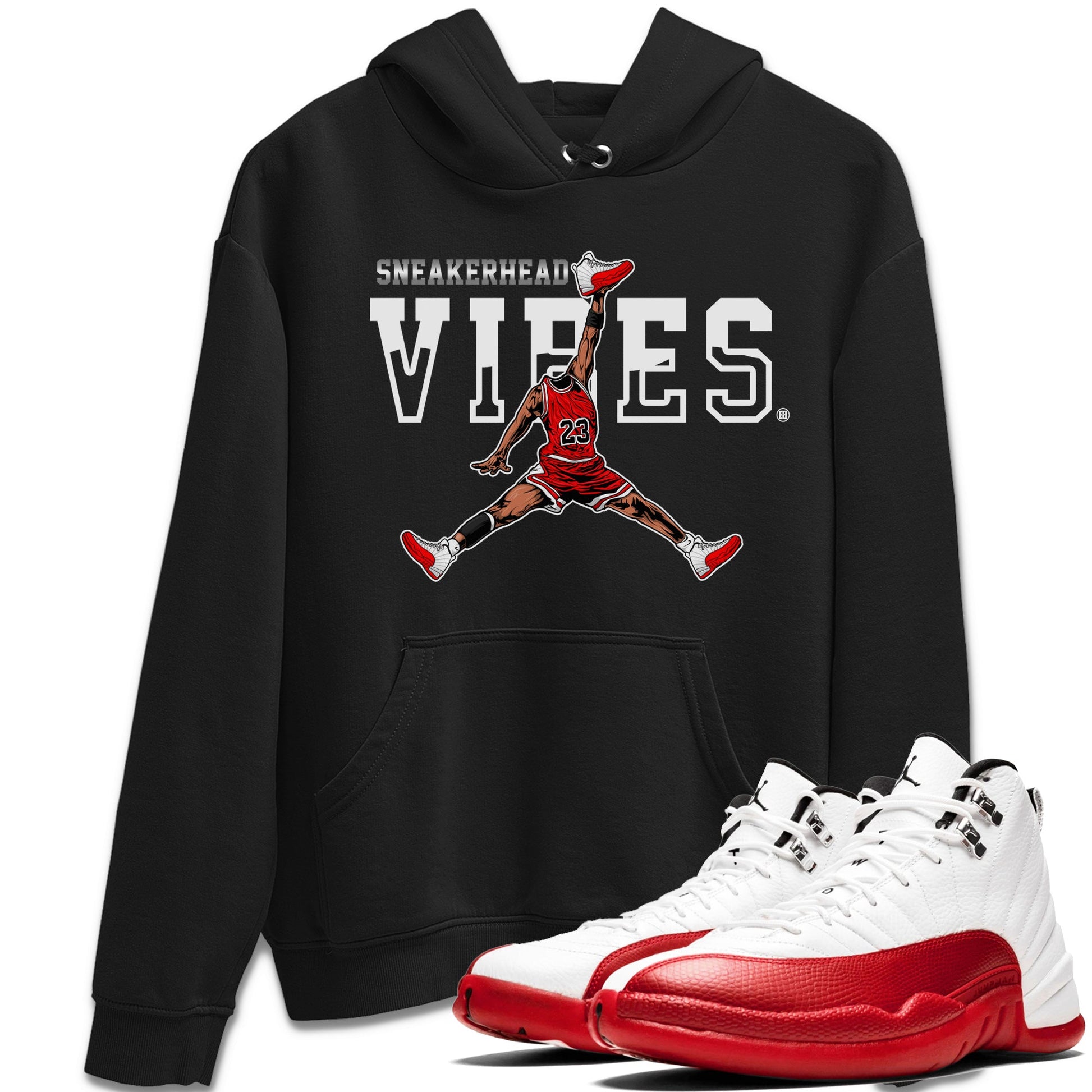 12s Cherry Sneaker Match Tees Jumpman Sneakerhead Vibes Sneaker Tees Air Jordan 12 Cherry Sneaker Release Tees Unisex Shirts Black 1