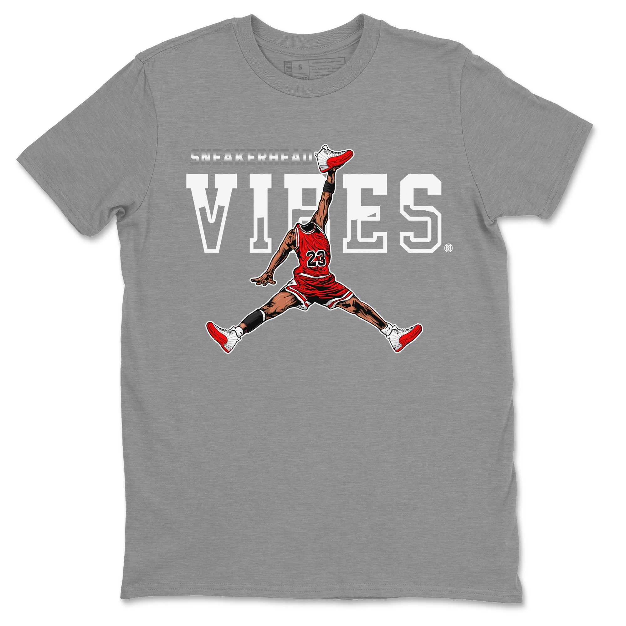 12s Cherry Sneaker Match Tees Jumpman Sneakerhead Vibes Sneaker Tees Air Jordan 12 Cherry Sneaker Release Tees Unisex Shirts Heather Grey 2