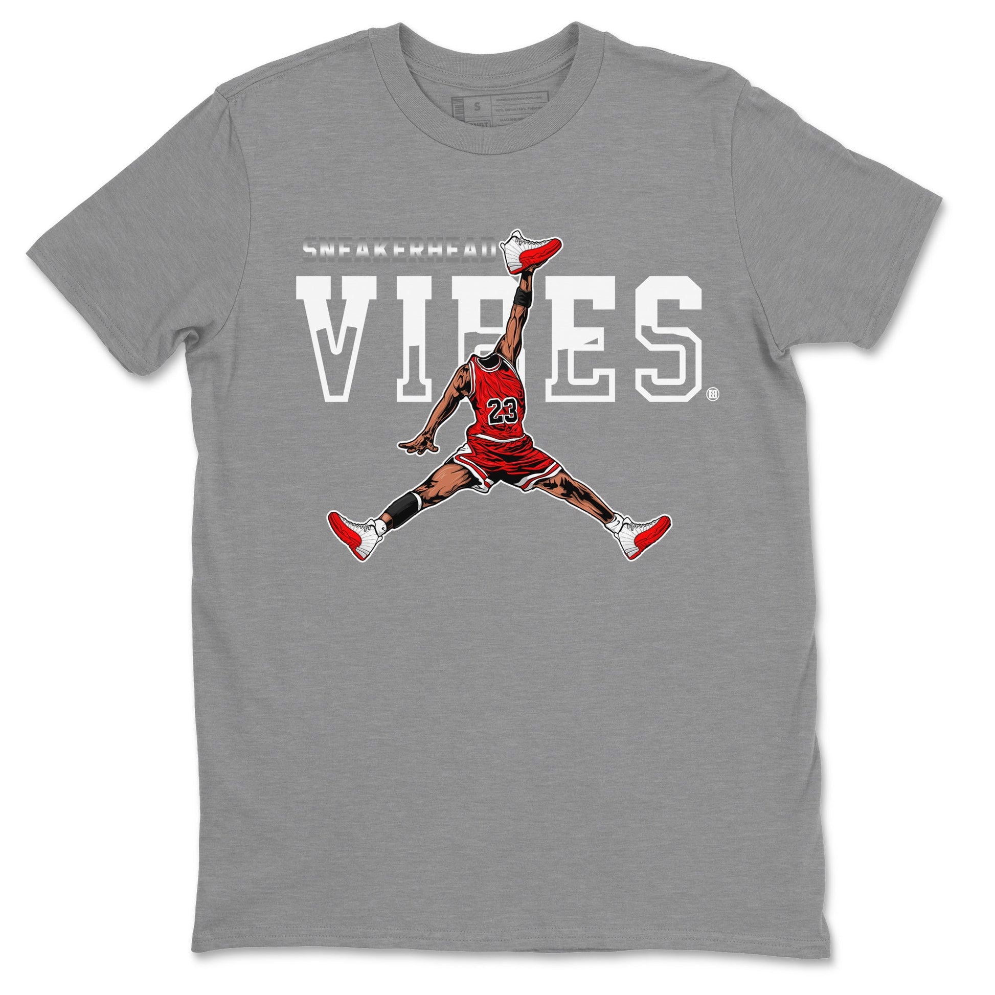 12s Cherry Sneaker Match Tees Jumpman Sneakerhead Vibes Sneaker Tees Air Jordan 12 Cherry Sneaker Release Tees Unisex Shirts Heather Grey 2