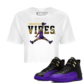Air Jordan 12 Field Purple Sneaker Match Tees Sneakerhead Vibes Sneaker Tees AJ12 Field Purple Sneaker Release Tees Women's Shirts White 1