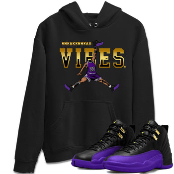 Air Jordan 12 Field Purple Sneaker Match Tees Sneakerhead Vibes Sneaker Tees AJ12 Field Purple Sneaker Release Tees Unisex Shirts Black 1
