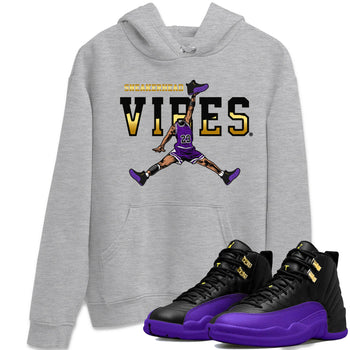 Air Jordan 12 Field Purple Sneaker Match Tees Sneakerhead Vibes Sneaker Tees AJ12 Field Purple Sneaker Release Tees Unisex Shirts Heather Grey 1