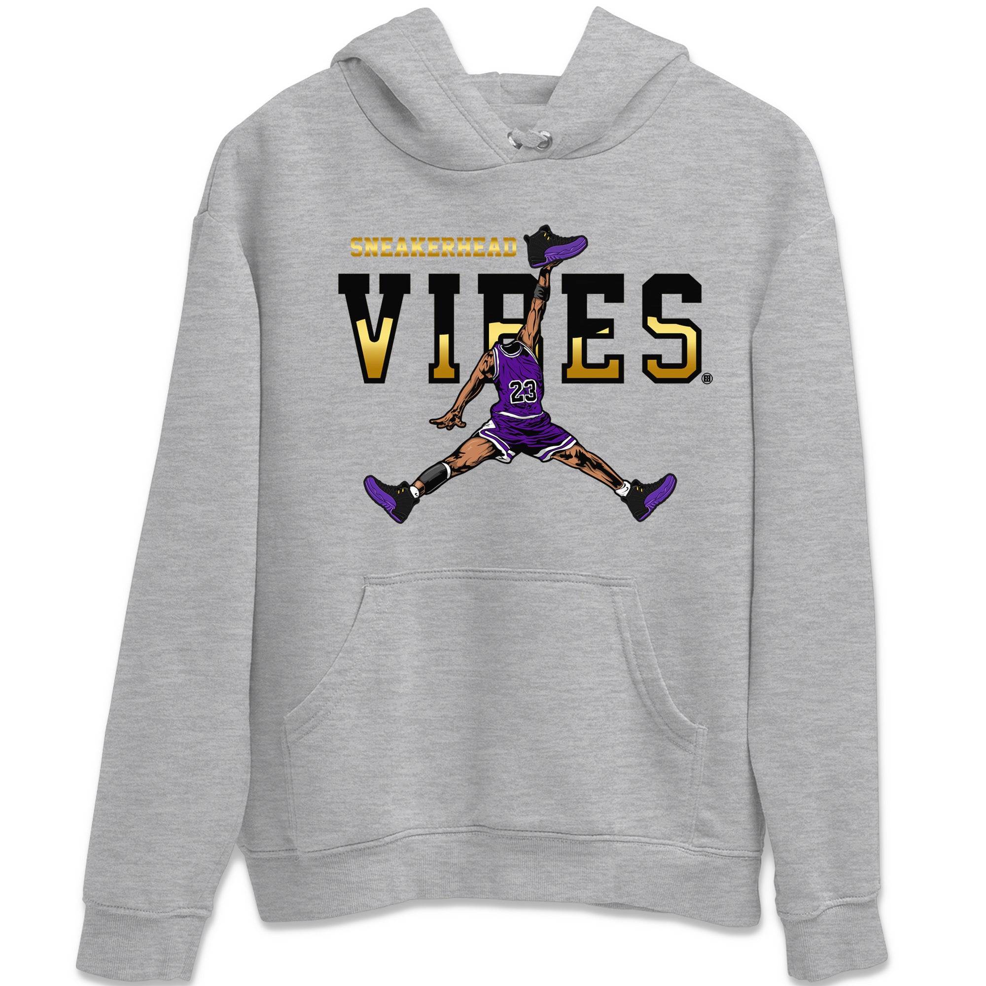Air Jordan 12 Field Purple Sneaker Match Tees Sneakerhead Vibes Sneaker Tees AJ12 Field Purple Sneaker Release Tees Unisex Shirts Heather Grey 2