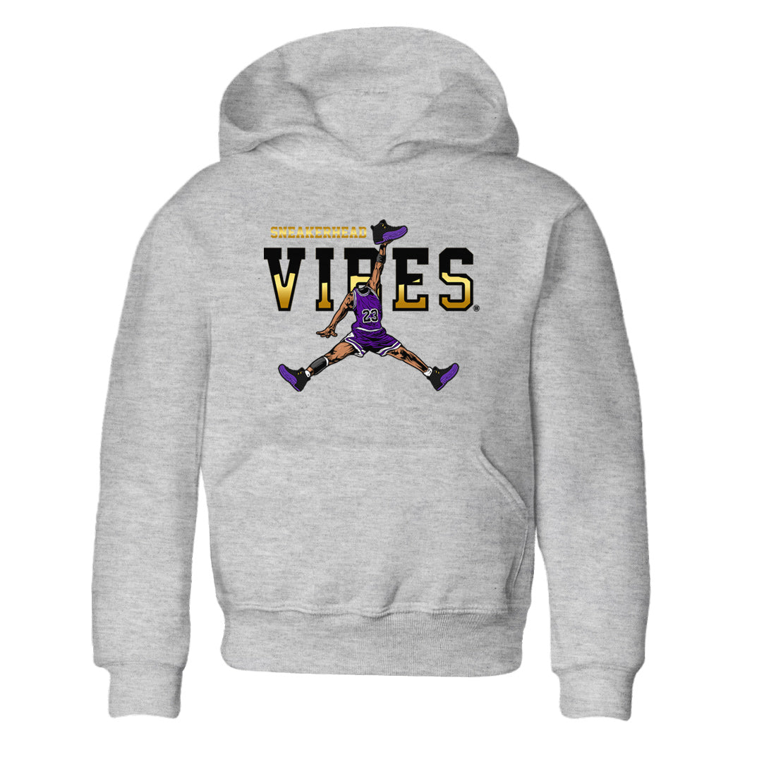 Air Jordan 12 Field Purple Sneaker Match Tees Sneakerhead Vibes Sneaker Tees AJ12 Field Purple Sneaker Release Tees Kids Shirts Heather Grey 2