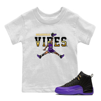 Air Jordan 12 Field Purple Sneaker Match Tees Sneakerhead Vibes Sneaker Tees AJ12 Field Purple Sneaker Release Tees Kids Shirts White 1