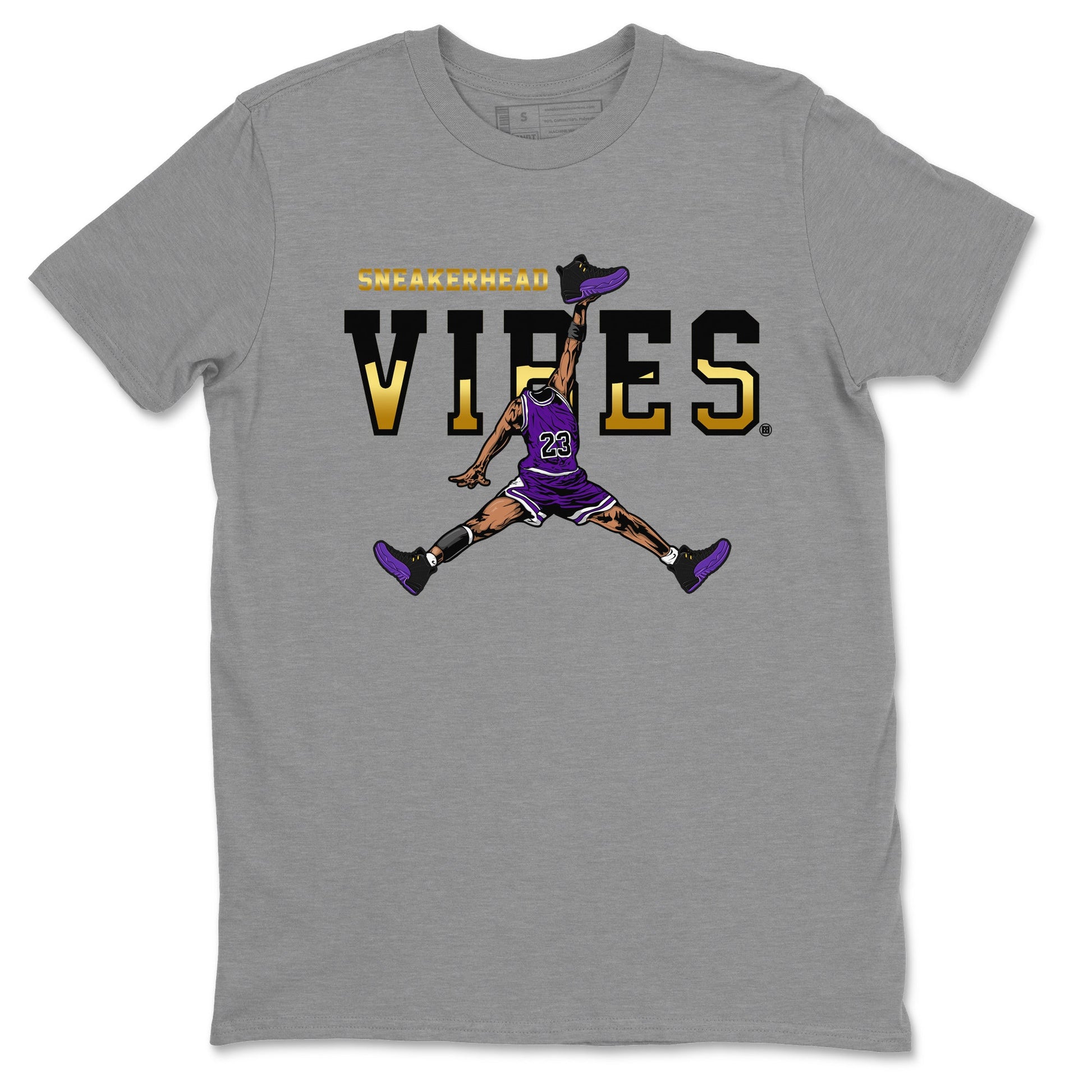 Air Jordan 12 Field Purple Sneaker Match Tees Sneakerhead Vibes Sneaker Tees AJ12 Field Purple Sneaker Release Tees Unisex Shirts Heather Grey 2