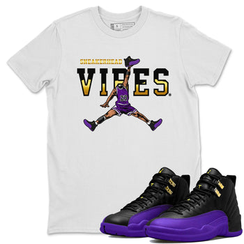 Air Jordan 12 Field Purple Sneaker Match Tees Sneakerhead Vibes Sneaker Tees AJ12 Field Purple Sneaker Release Tees Unisex Shirts White 1