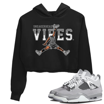Air Jordan 4 Retro Frozen Moments shirt to match jordans Sneakerhead Vibes sneaker tees Air Jordan 4 Light Iron Ore SNRT Sneaker Release Tees Black 1 Crop T-Shirt