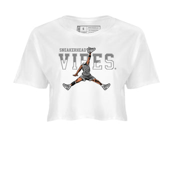 Air Jordan 4 Retro Frozen Moments shirt to match jordans Sneakerhead Vibes sneaker tees Air Jordan 4 Light Iron Ore SNRT Sneaker Release Tees White 2 Crop T-Shirt