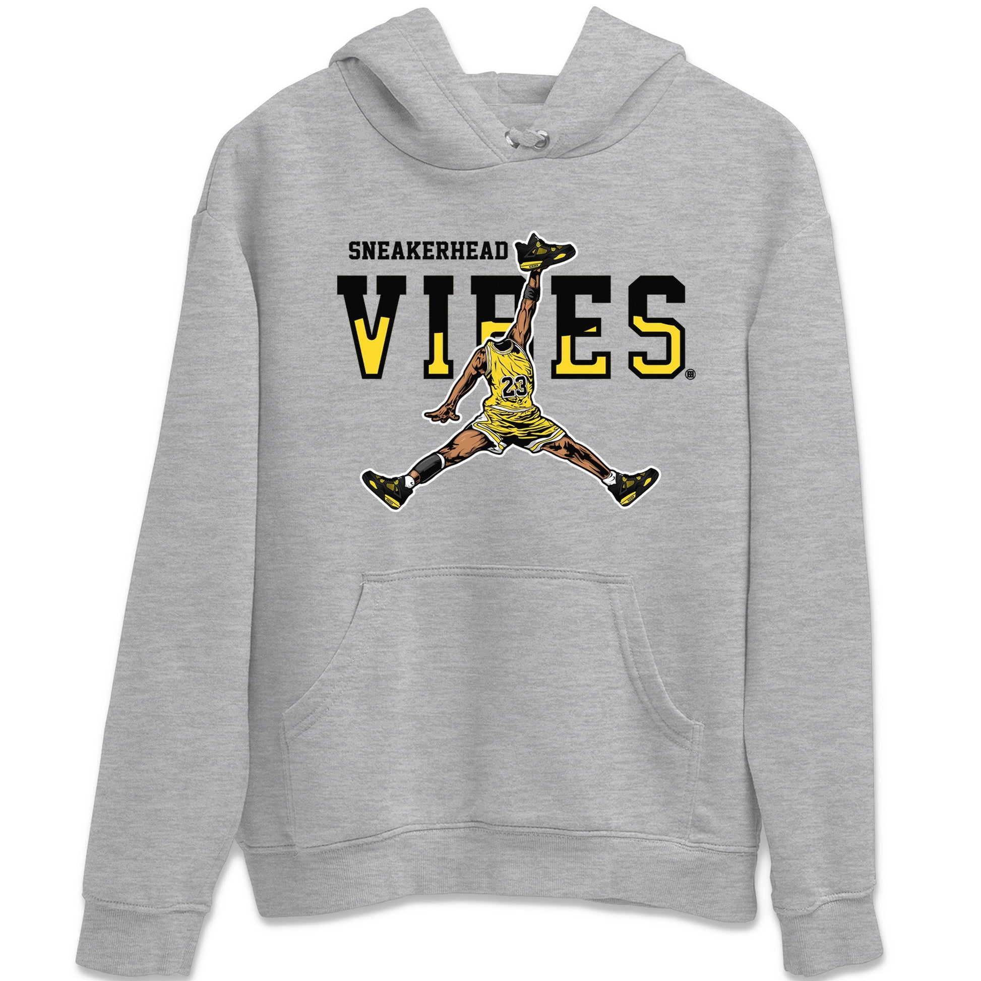 Air Jordan 4 Thunder Sneaker Match Tees Sneakerhead Vibes Sneaker Tees Air Jordan 4 Retro Thunder Sneaker Release Tees Unisex Shirts Heather Grey 2