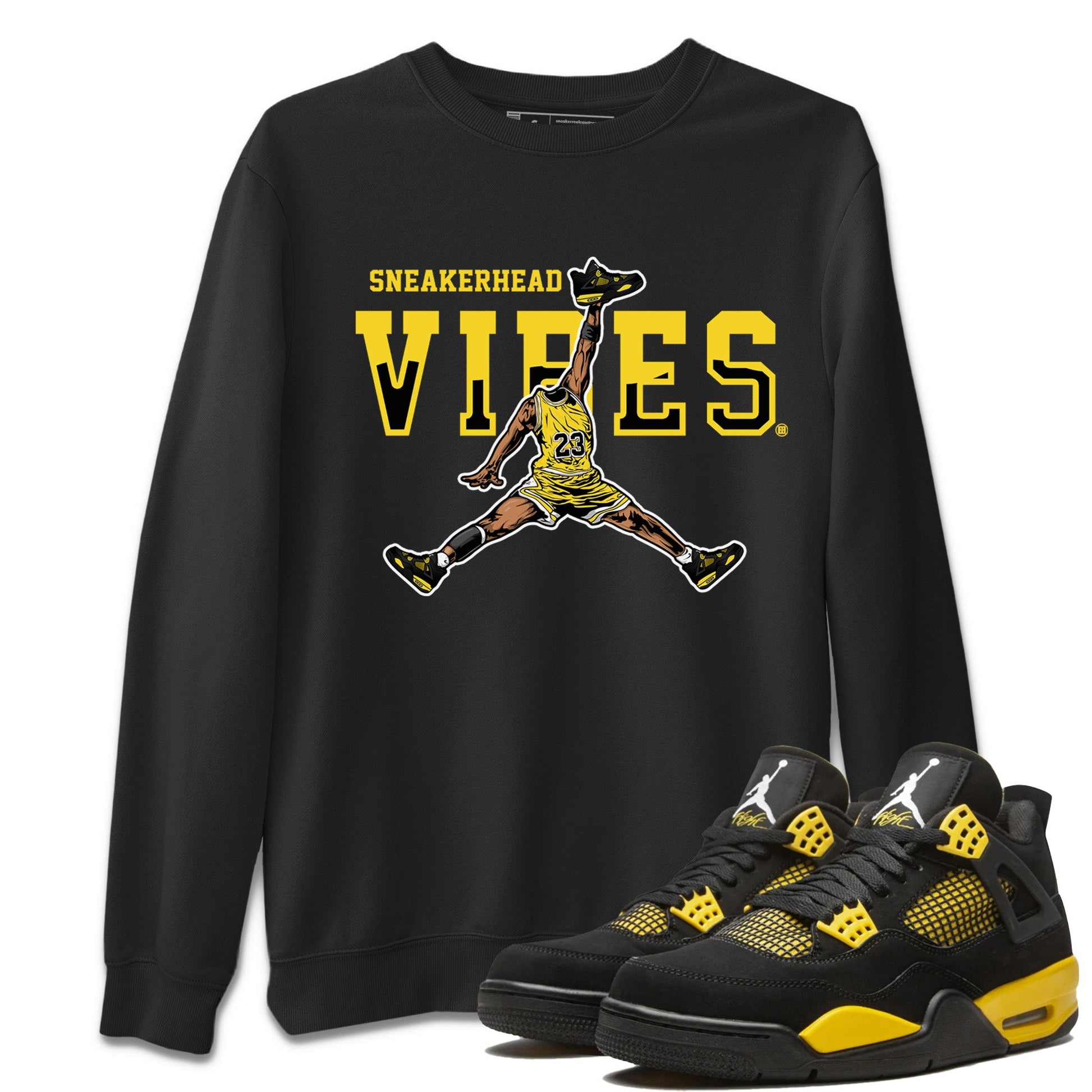 Air Jordan 4 Thunder Sneaker Match Tees Sneakerhead Vibes Sneaker Tees Air Jordan 4 Retro Thunder Sneaker Release Tees Unisex Shirts Black 1