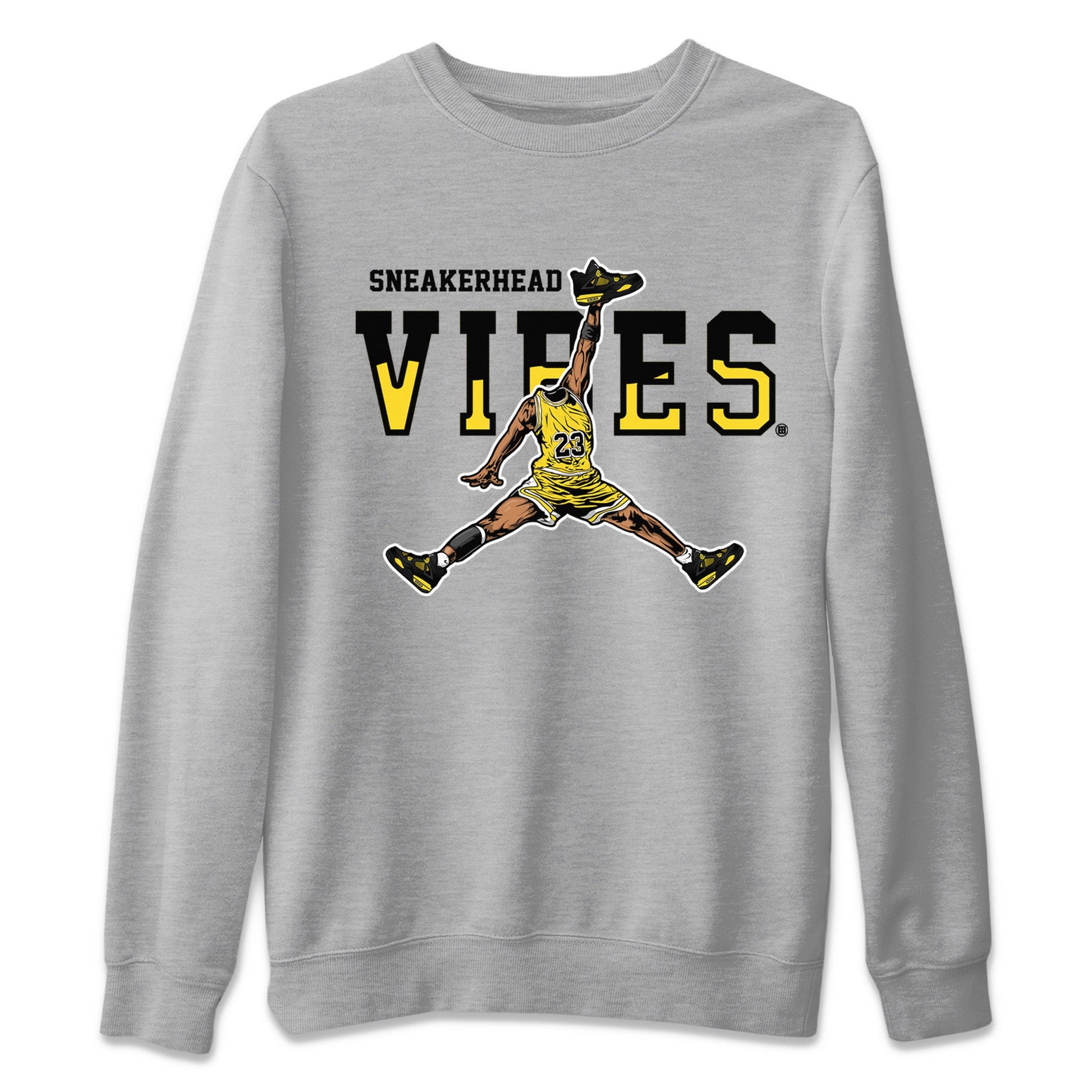 Air Jordan 4 Thunder Sneaker Match Tees Sneakerhead Vibes Sneaker Tees Air Jordan 4 Retro Thunder Sneaker Release Tees Unisex Shirts Heather Grey 2